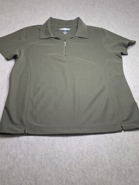 Pebble Beach Performance Zip Polo Shirt Olive Green Size XL